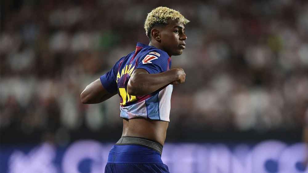 Lamine Yamal durante el Rayo-Barça (1-1)