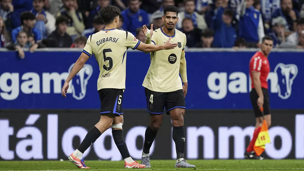 El regreso del capitán: Ronald Araujo completó un partidazo en Oviedo