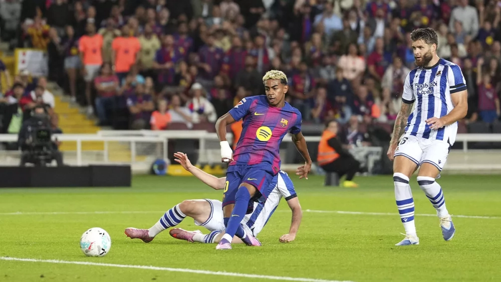 Lamine Yamal, durante el Barça-Real Sociedad (2-1)