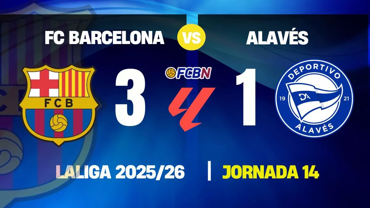 FC Barcelona 3-1 Alavés: Remontada culé y asalto al liderato de LaLiga