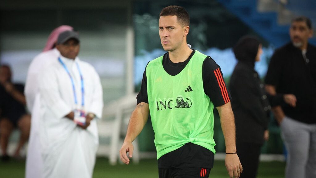 Hazard entrenando con Bélgica