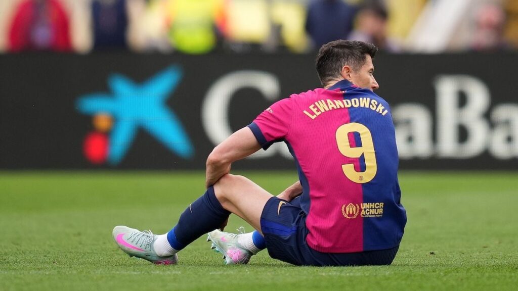 ¡Alerta roja! Lewandowski lesionado a una semana de la final de Copa contra el Real Madrid