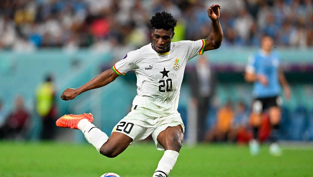 Mohammed Kudus durante un encuentro con Ghana