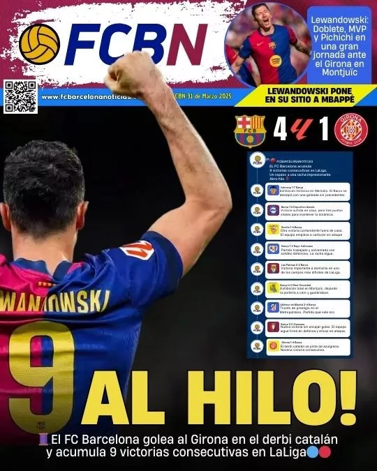 Portada FCBN 31/03/2025: 9 AL HILO!