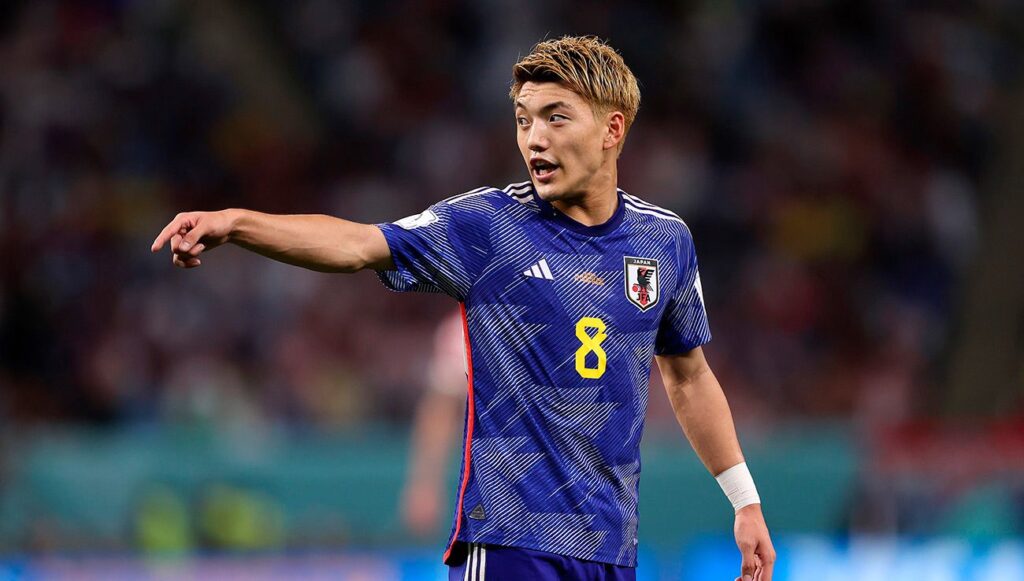 Ritsu Doan durante un partido con Japón en la Copa del Mundo