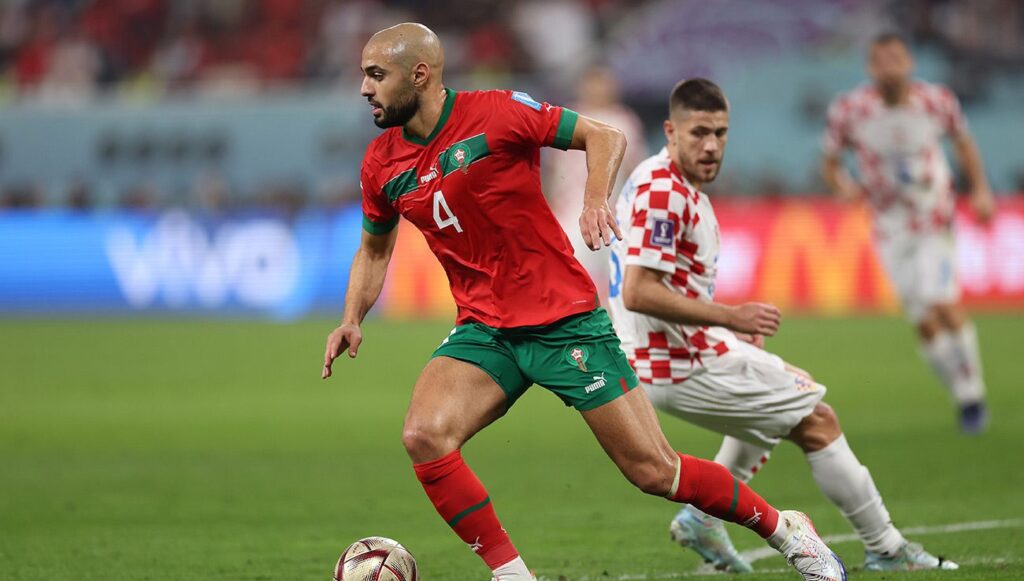 Sofyan Amrabat durante el partido por el tercer lugar