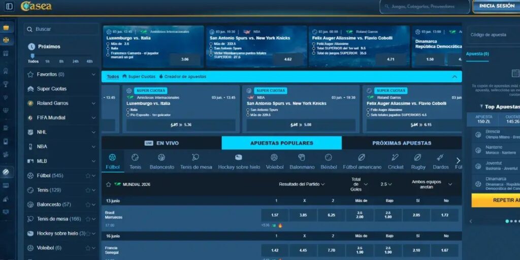 Casa de apuestas con interfaz optimizada es Casea