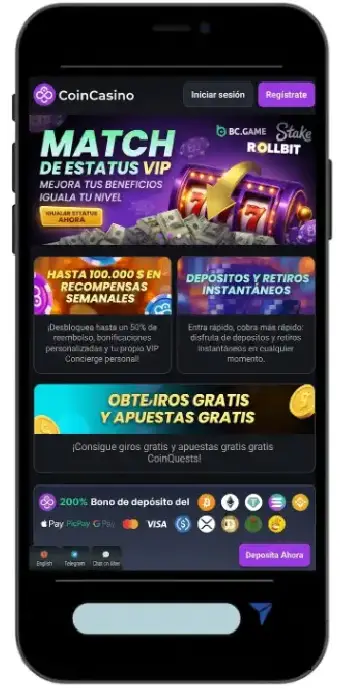CoinCasino: El gigante híbrido sin fronteras ni DNI