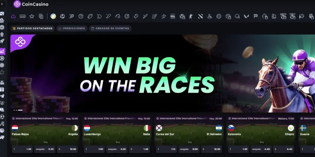 Coin Casino tiene más de 4.000 juegos y apuestas deportivas en directo