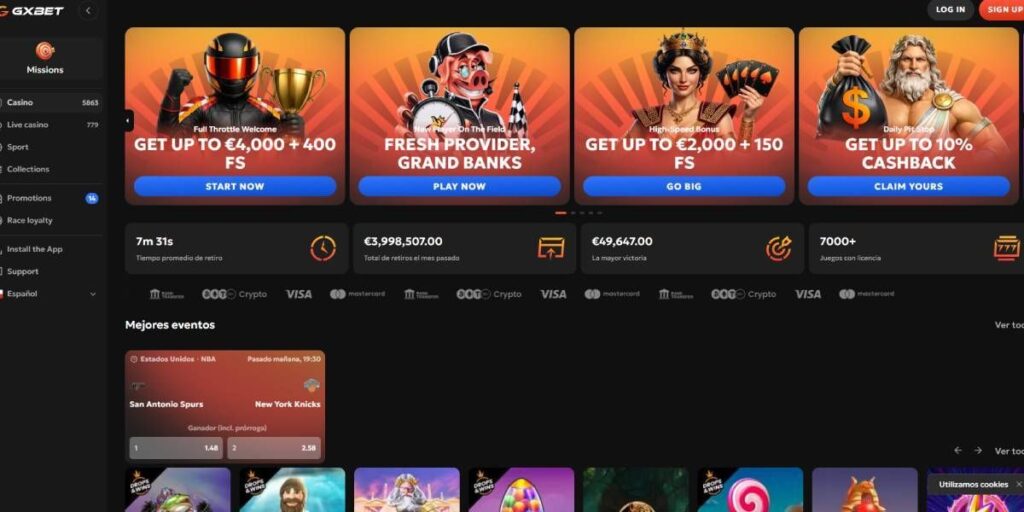 Gxbet – Un arsenal infinito de juegos y recompensas brutales