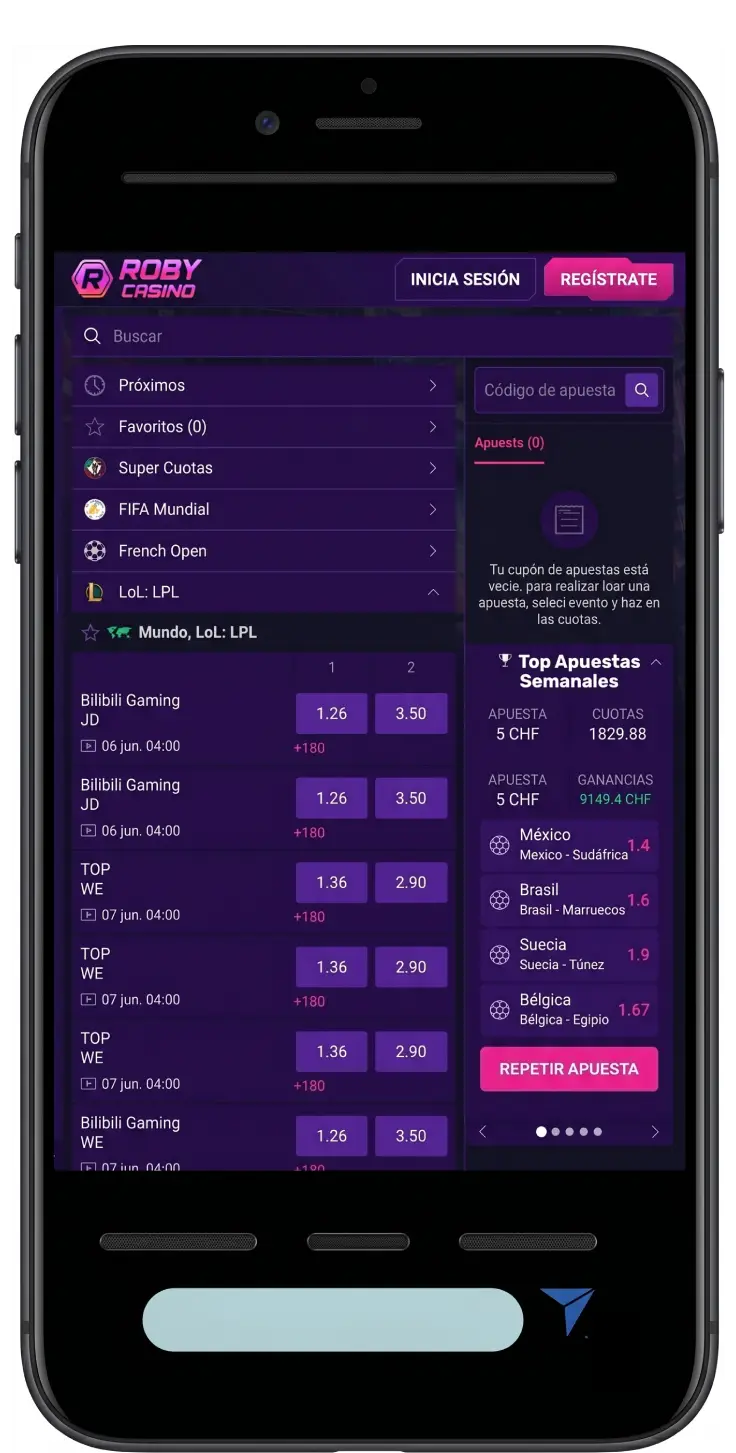 Roby Casino: Gamificación y cuotas mejoradas en eventos en vivo