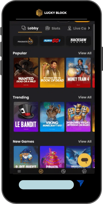 Lucky Block vista móvil