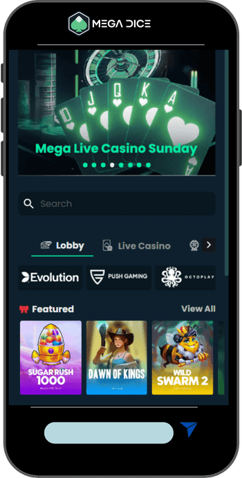 MegaDice Vista móvil