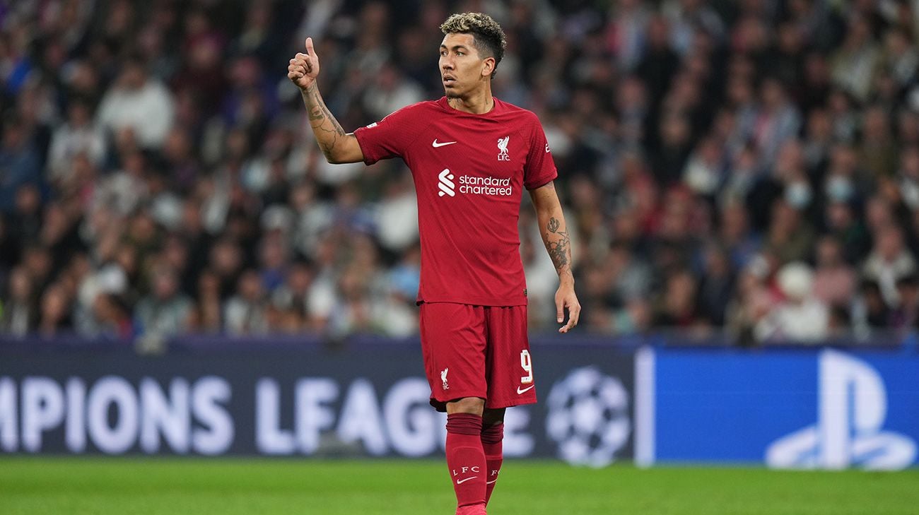 Roberto Firmino, en el Madrid-Liverpool de Champions