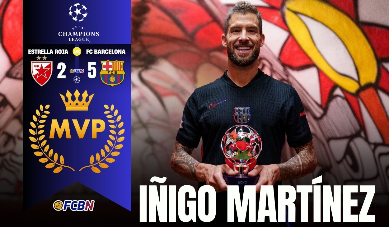 Iñigo Martínez, the 'MVP' of Crvena Zvezda-Barça (2-5)
