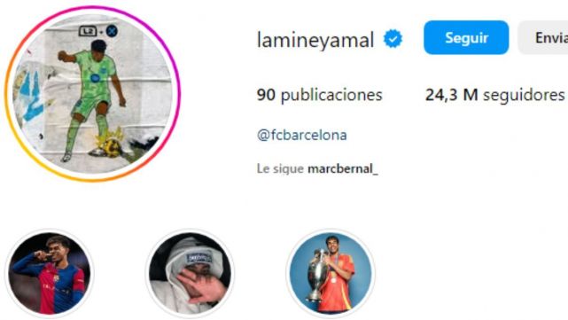 Instagram profile of Lamine Yamal