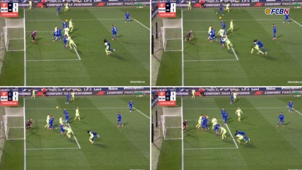 The uncalled penalty on Koundé in the Getafe-Barça (1-1) The uncalled penalty on Koundé in the Getafe-Barça (1-1)