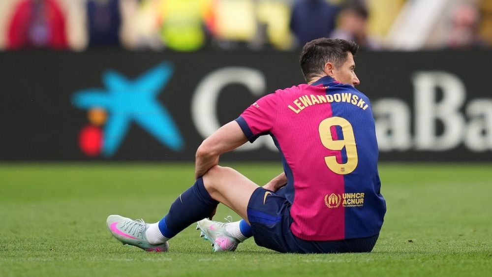Lesión de Robert Lewandowski durante el partido contra el Celta de Vigo