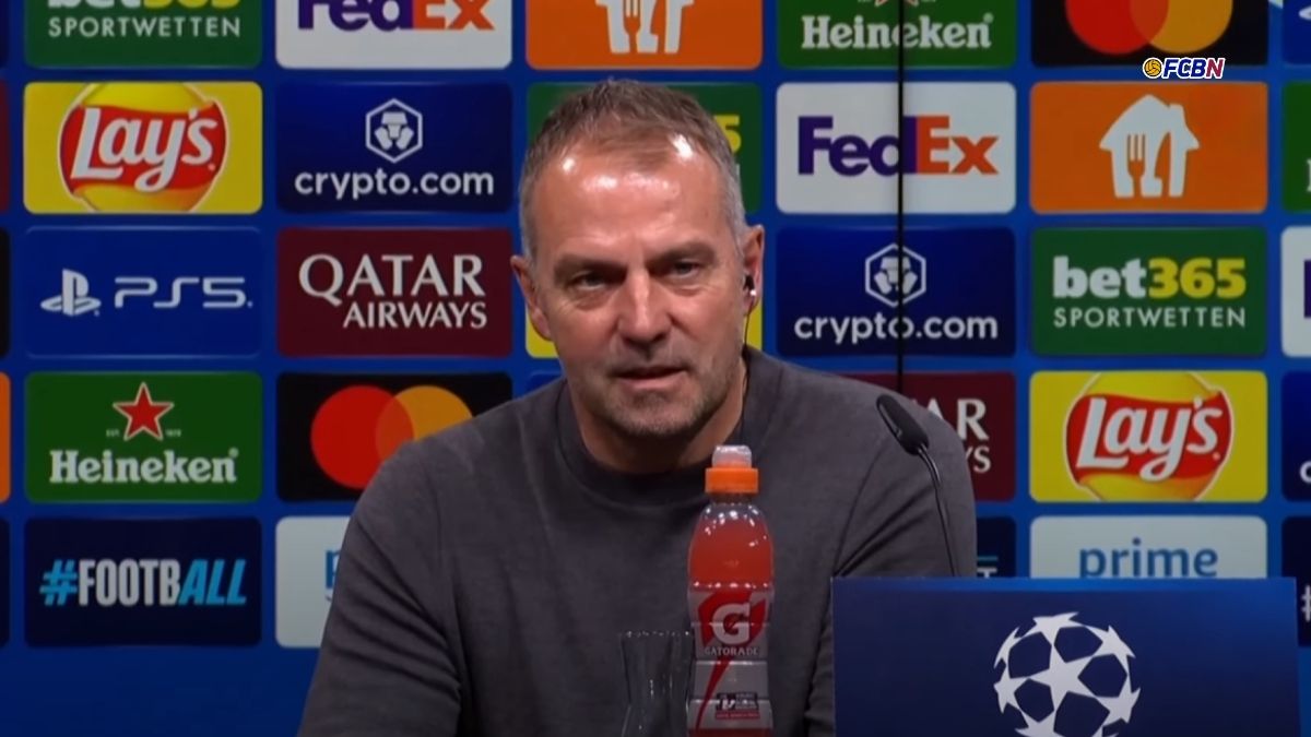 Hansi Flick in the press conference after the match between FC Barcelona and Borussia Dortmund