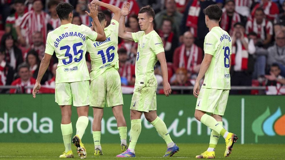 Dani Olmo scored Barça's last goal in 24/25 against Athletic (0-3)