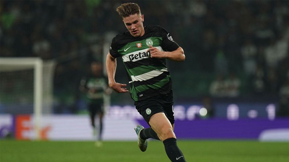 Viktor Gyökeres, in a match with Sporting CP