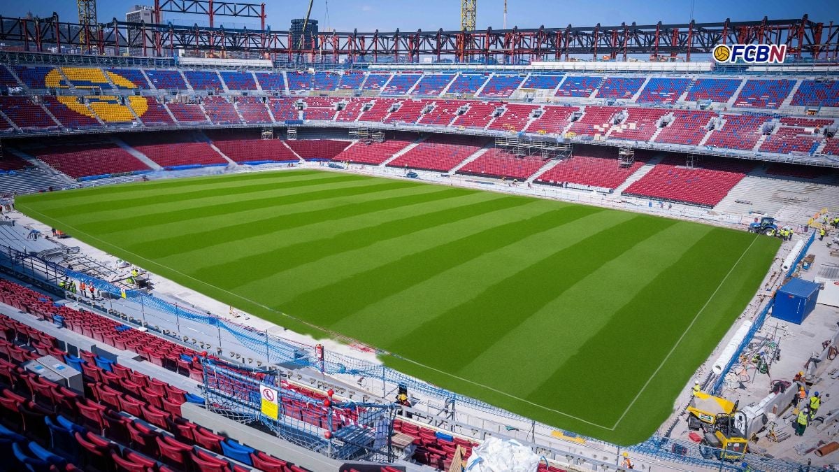 Grandes avances en las obras del Spotify Camp Nou se oficializa la instalación del césped Grandes avances en las obras del Spotify Camp Nou se oficializa la instalación del césped