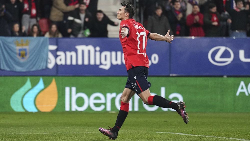 Ante Budimir, celebrating a goal with Osasuna Ante Budimir, celebrating a goal with Osasuna