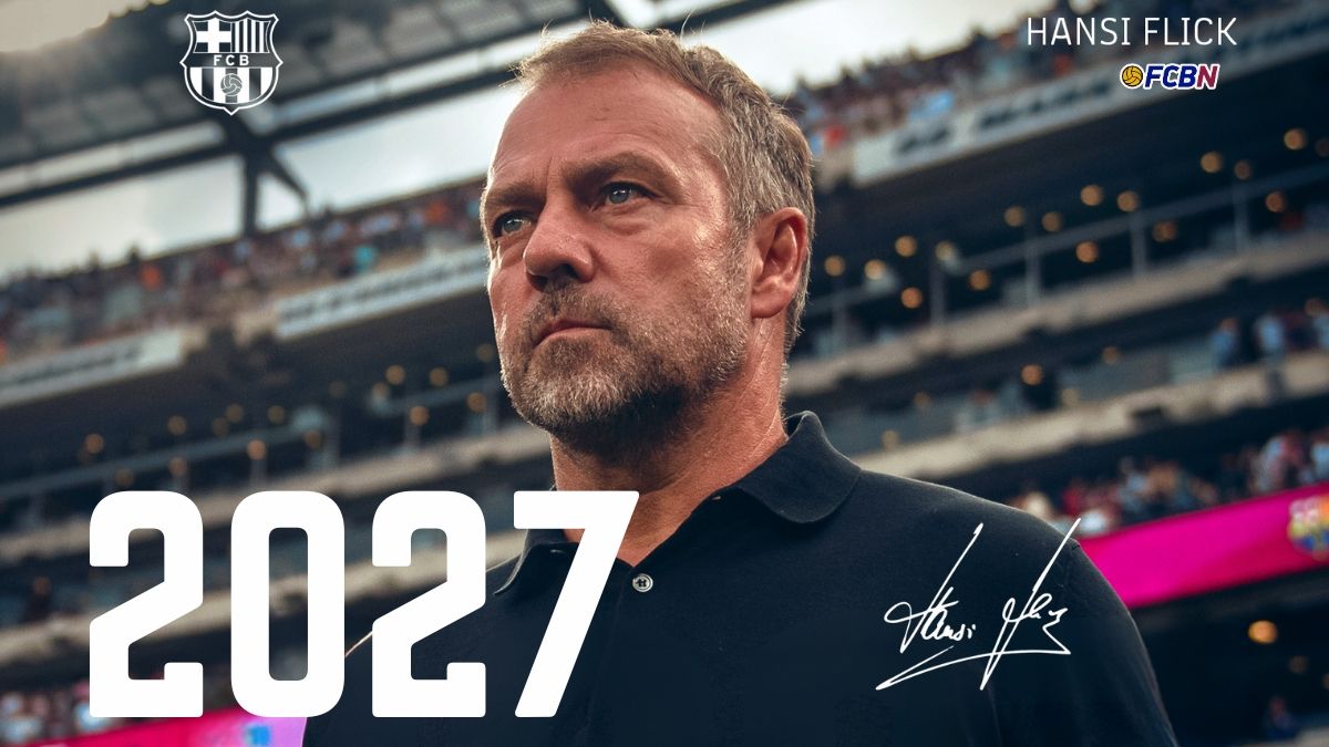 OFFICIAL: Hansi Flick renews his contract until 2027 after a successful year with Barça OFFICIAL: Hansi Flick renews his contract until 2027 after a successful year with Barça