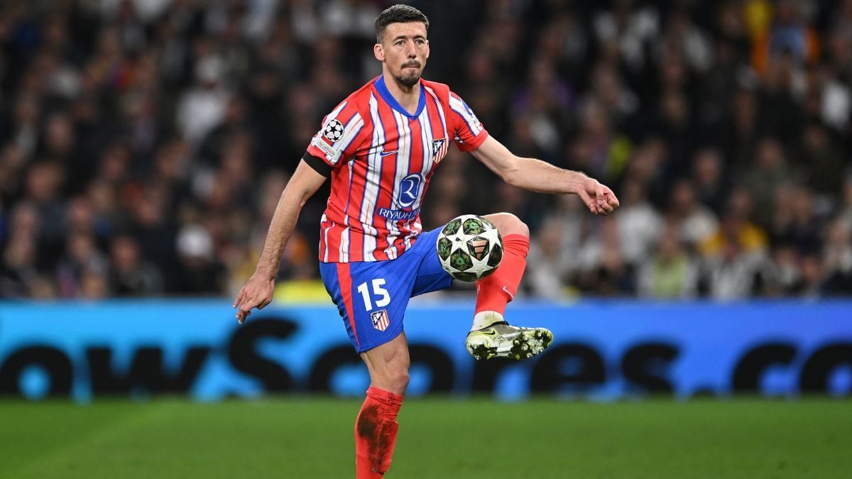 Clément Lenglet en el duelo entre el Real Madrid y el Atlético de Madrid en la UEFA Champions League