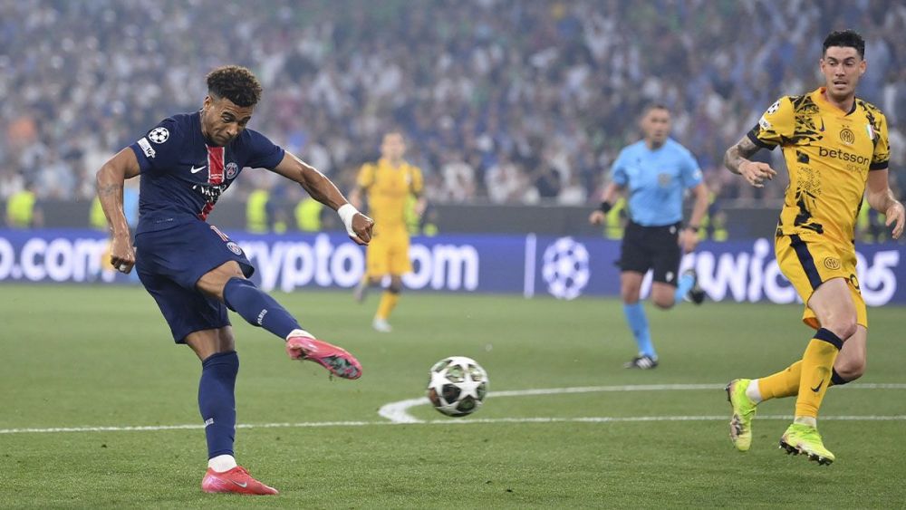 Desiré Doué, durante la final de la Champions 24/25 ante el Inter de Milán