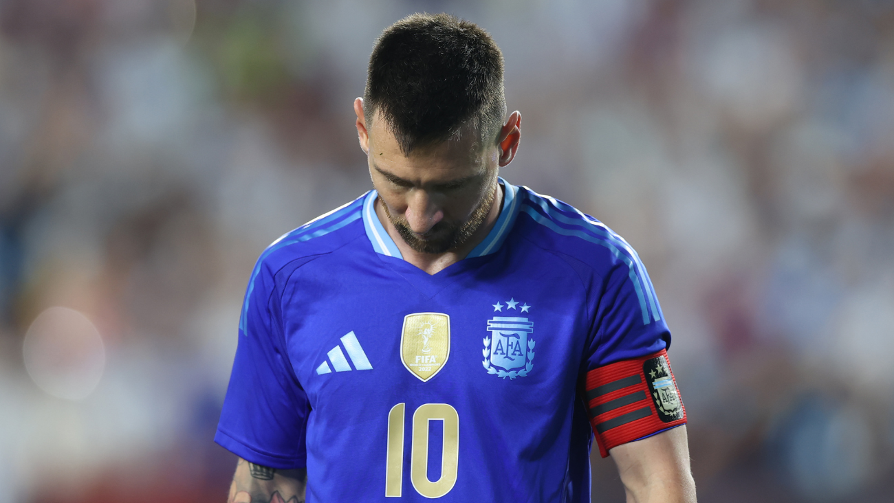 Leo Messi en el duelo amistoso entre Argentina y Guatemala previo a la Copa América 2024