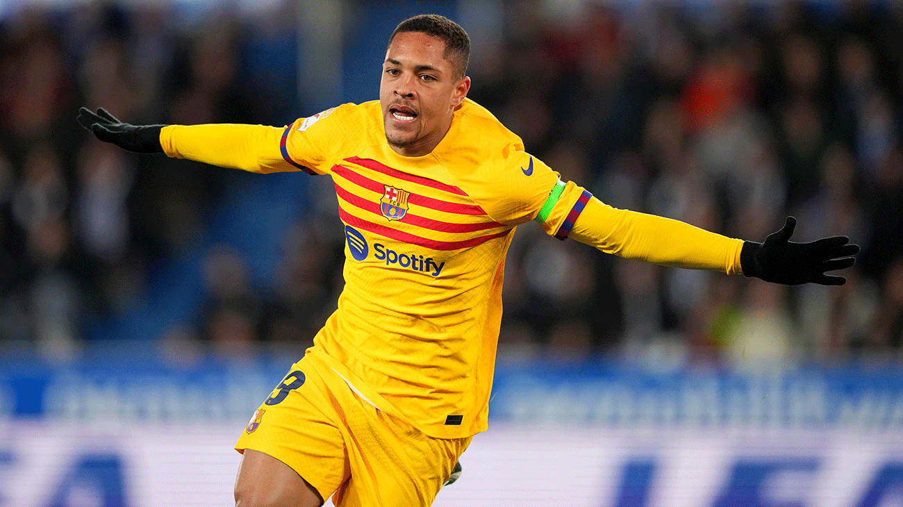 Vitor Roque en un partido contra el Deportivo Alaves