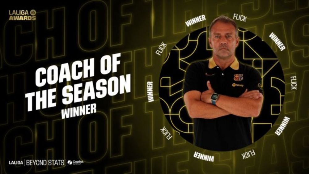 Hansi Flick, crowned with the award for coach of the year in the 2024/25 season in LaLiga EA Sports