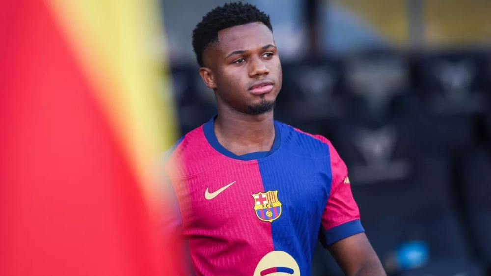 Ansu Fati in the match between FC Barcelona and AS Monaco in the Joan Gamper Trophy 2024-25