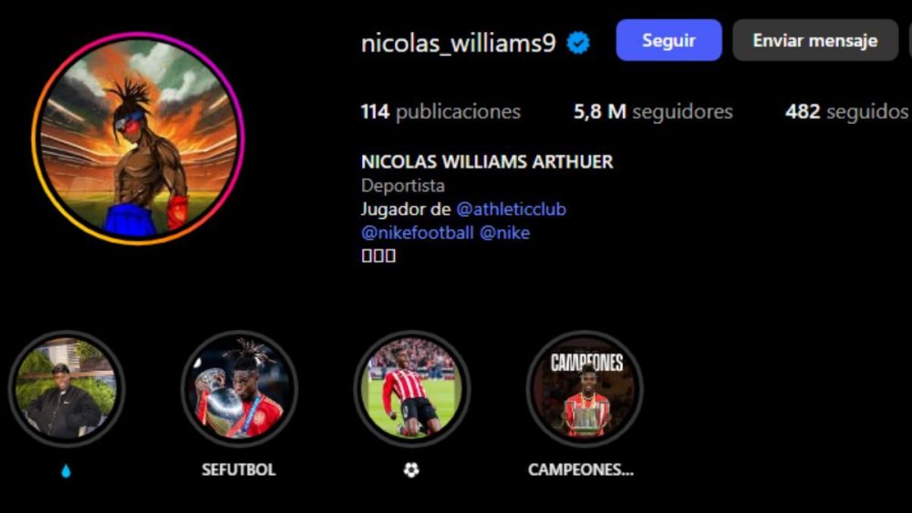 Cambio de foto de perfil de Nico Williams en Instagram. ¿'Guiño' al Barcelona