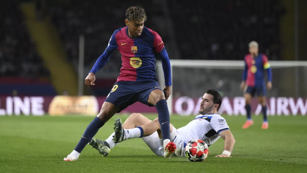 Lamine Yamal, during the Barça-Atalanta (2-2)