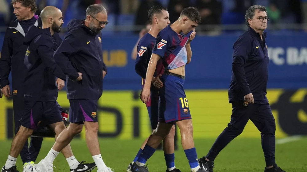 Fermín López goes to the locker room after the Barça-Getafe (3-0)
