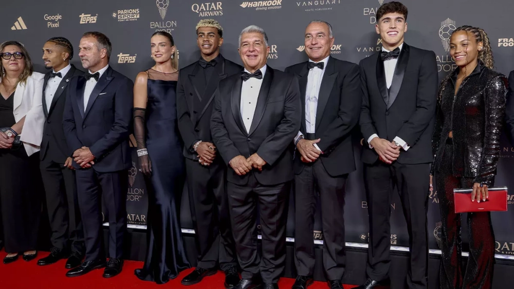 The FC Barcelona delegation at the 2025 Ballon d'Or gala