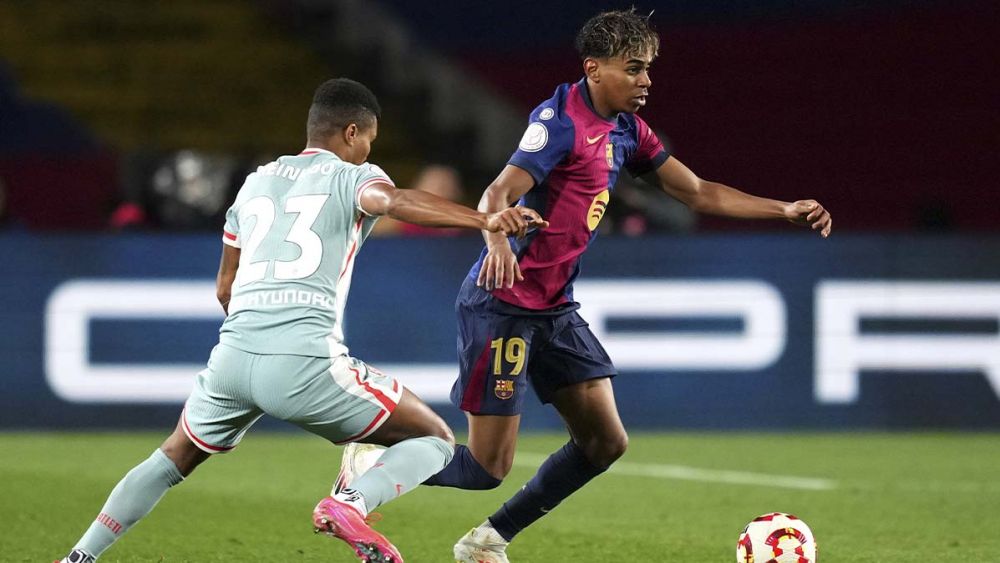 Lamine Yamal, during the Barça-Atlético (4-4)