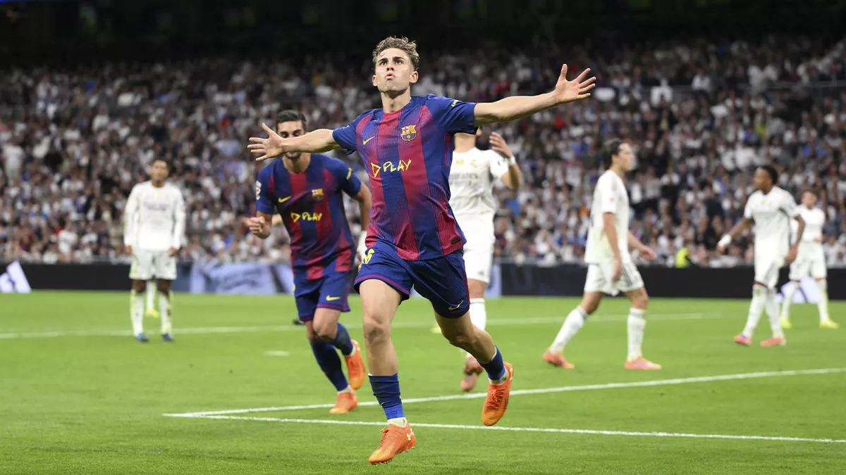 Fermín López celebrating the partial 1-1 against Real Madrid