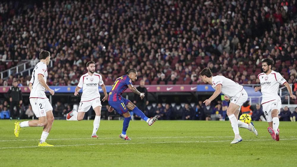 Raphinha broke the deadlock in Barça-Osasuna with his 5th goal of the season