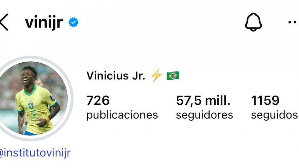Vinicius Jr's Instagram profile