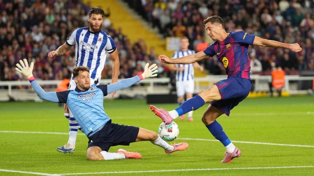 Robert Lewandowski during Barcelona 2-1 Real Sociedad