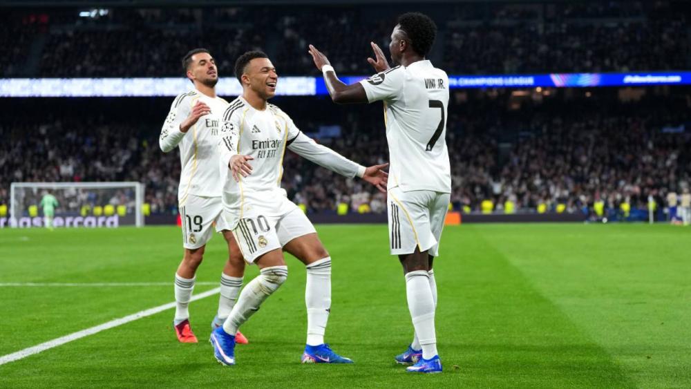 Vinicius Jr. celebrating his goal against Monaco